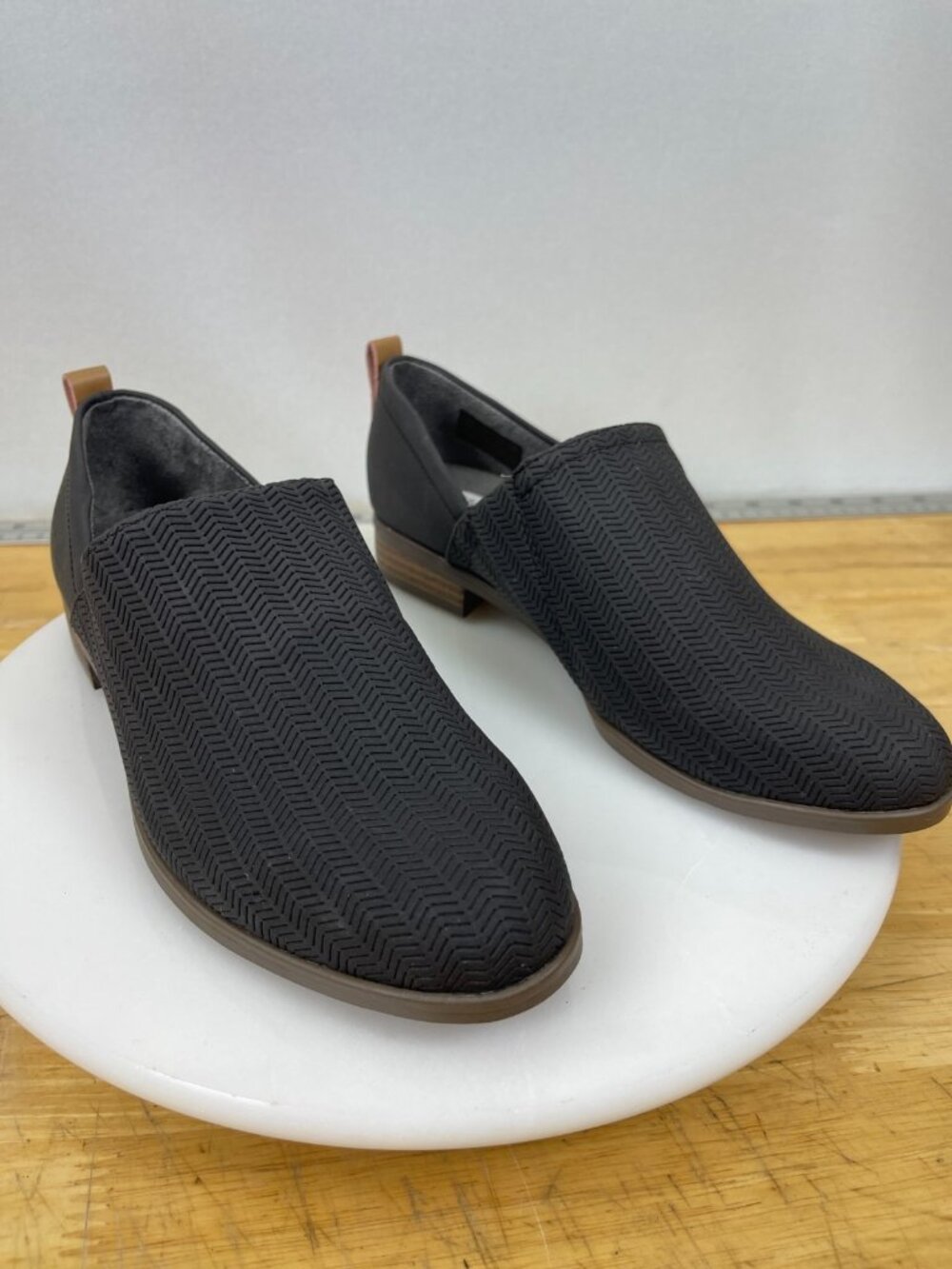 Dr. Scholl’s Ruler Loafers Black Textured Slip On Comfort Women’s 6M